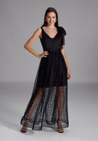 Transparentes Abendkleid aus Tüll black