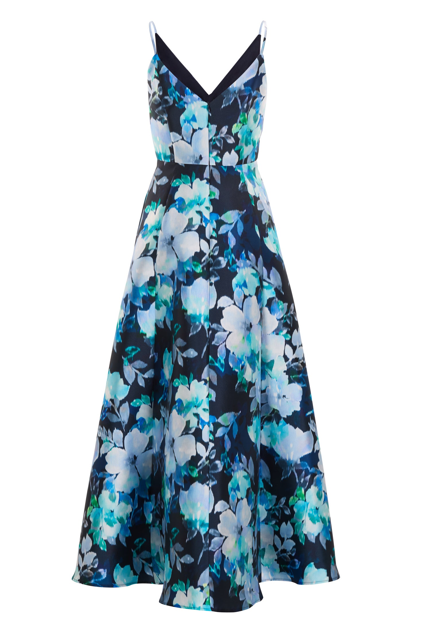 Abendkleid aus bedrucktem Twill