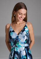 Abendkleid aus bedrucktem Twill