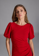 Abendkleid mit Puffärmeln aus Crepe Jersey