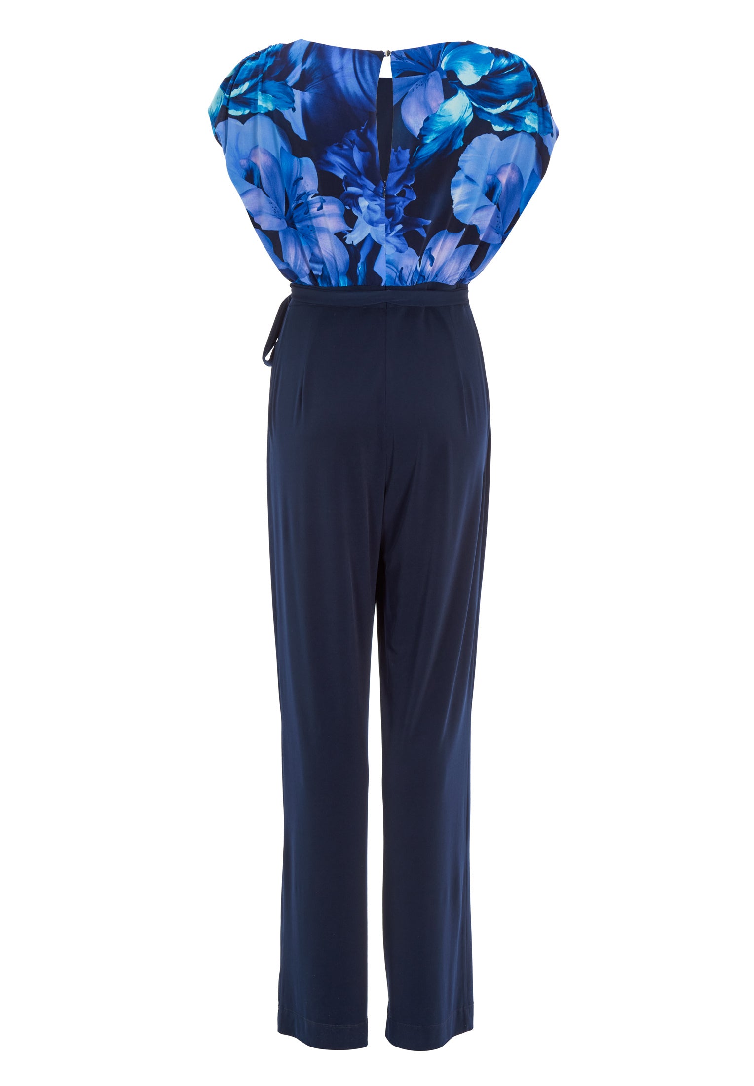 Elastischer Jersey Jumpsuit mit bedrucktem Oberteil