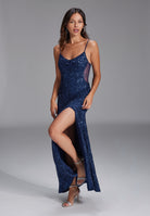 Slipdress mit transparenter Rückenpartie