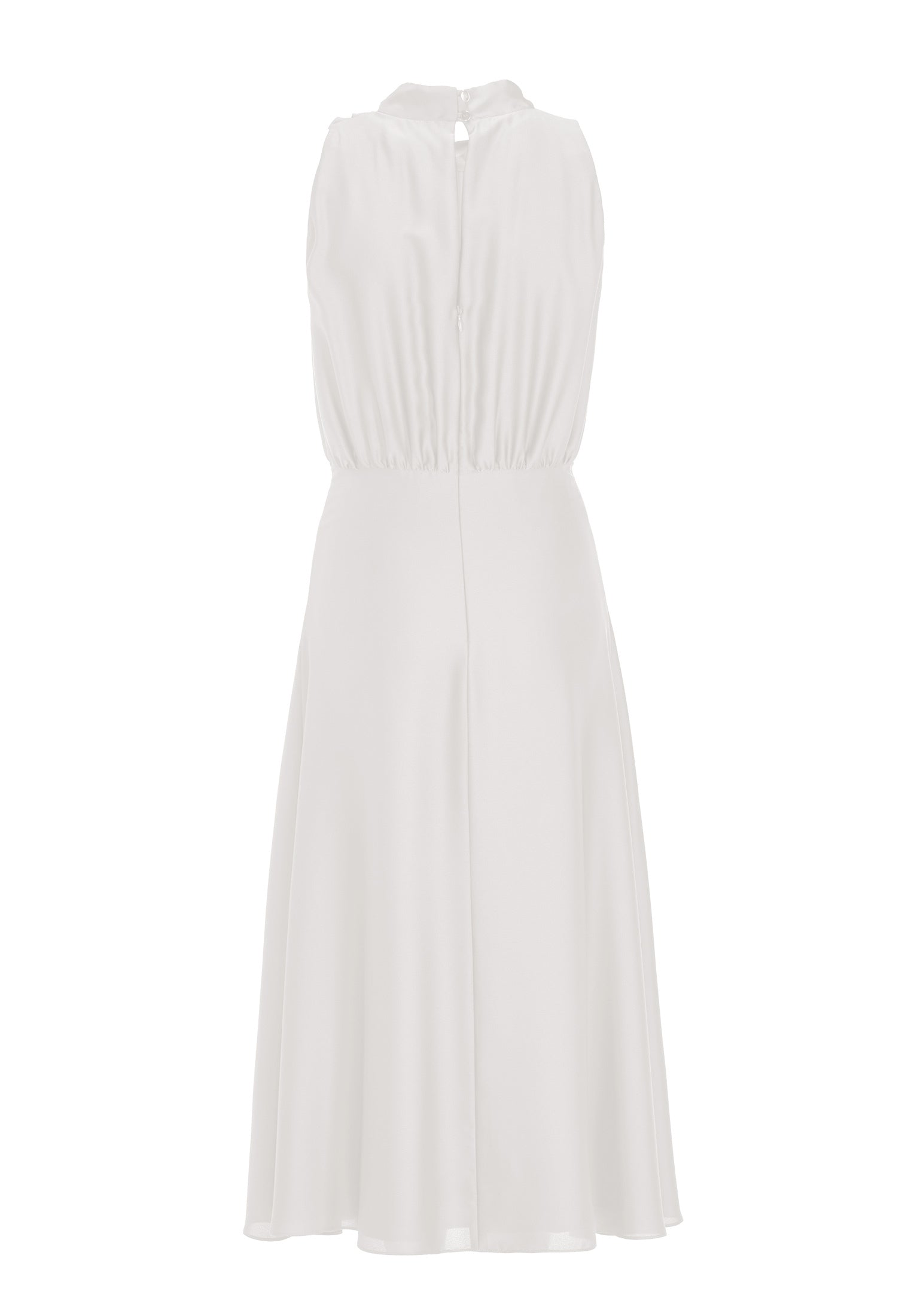 Midi Kleid aus nachhaltigem Satin mit Drapierung am Kragen