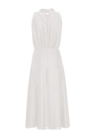 Midi Kleid aus nachhaltigem Satin mit Drapierung am Kragen