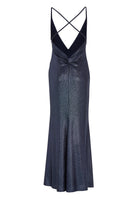 Abendkleid aus glitzerndem Jersey mit Knotendetail am Rücken