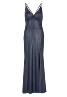 Abendkleid aus glitzerndem Jersey mit Knotendetail am Rücken