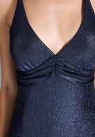 Abendkleid aus glitzerndem Jersey mit Knotendetail am Rücken