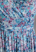 One Shoulder Abendkleid aus floral bedrucktem Mesh