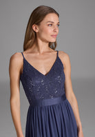 Abendkleid aus Spitze-Chiffon-Mix