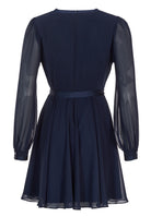 Cocktailkleid aus Chiffon mit Satin Kanten