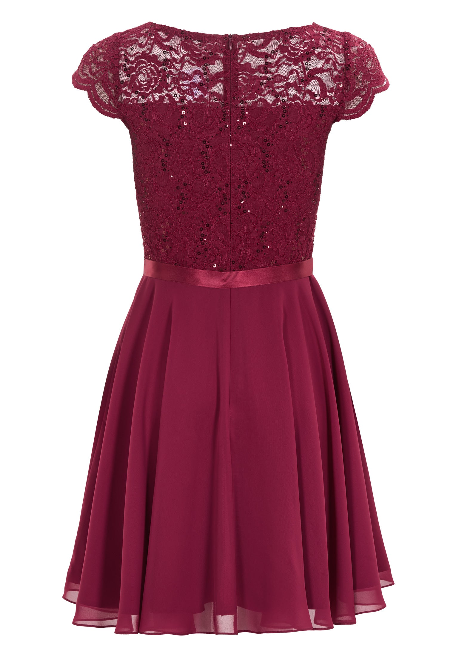 Cocktailkleid mit Spitzenoberteil und Chiffon Rock