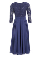 Cocktailkleid aus Material-Mix