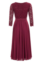 Cocktailkleid aus Material-Mix