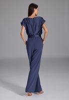 Jumpsuit aus Material-Mix