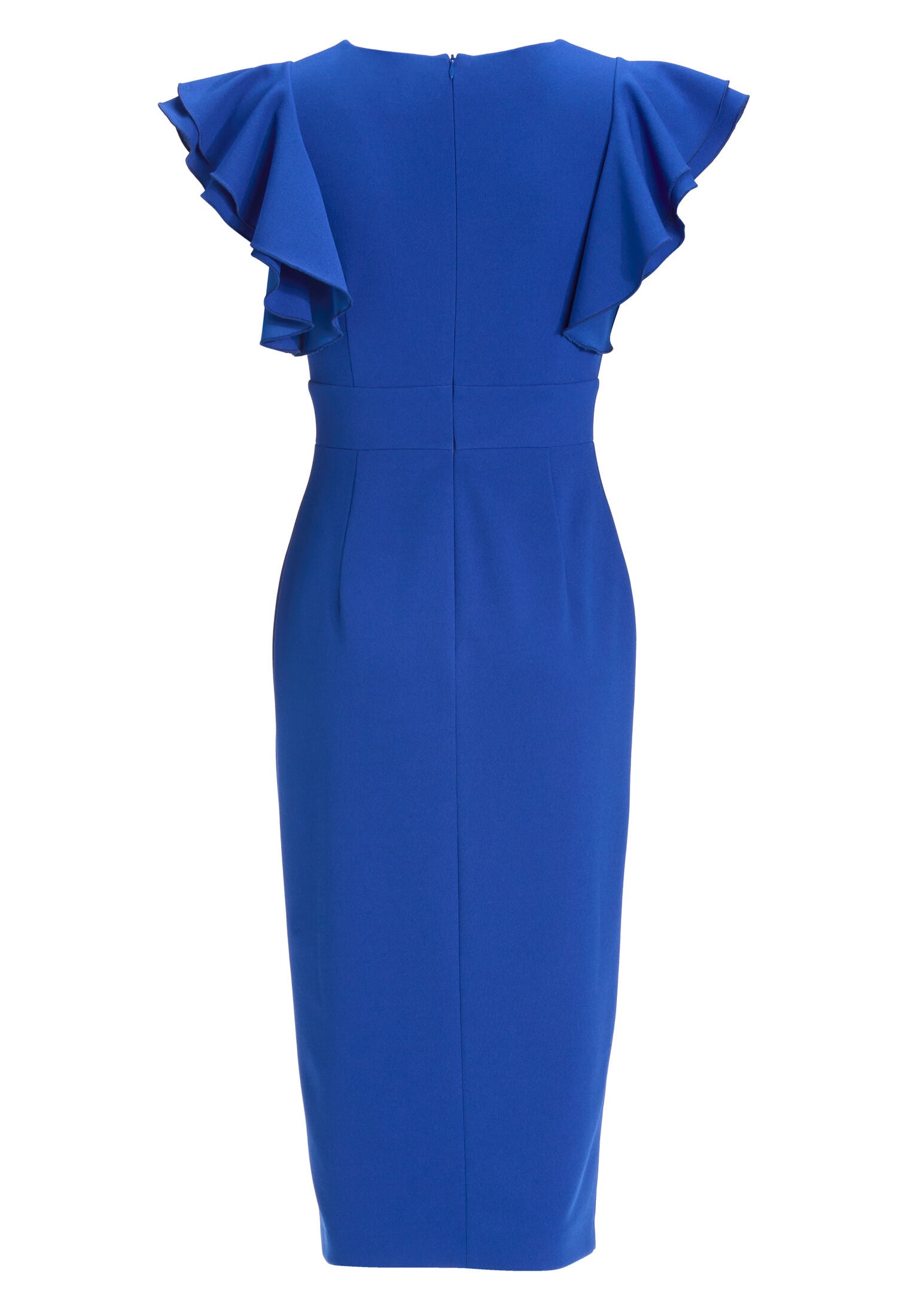 Etuikleid aus Crepe Jersey mit Volant Ärmeln