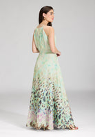 Abendkleid aus Chiffon mit Animal Print