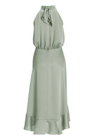 Cocktailkleid aus nachhaltigem Satin mit Volant am Saum