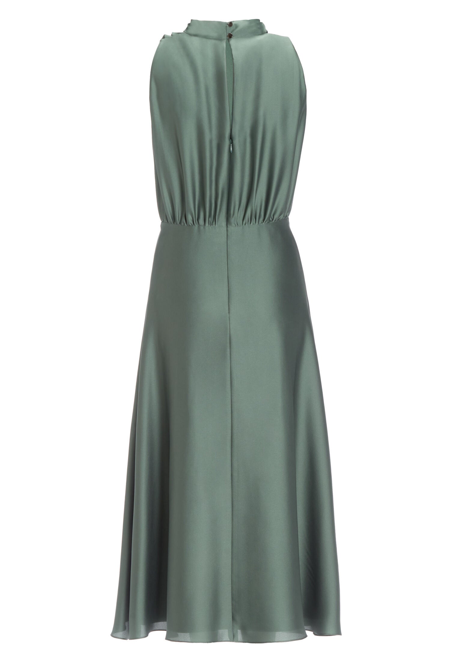 Midi Kleid aus nachhaltigem Satin mit Drapierung am Kragen