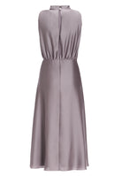 Midi Kleid aus nachhaltigem Satin mit Drapierung am Kragen