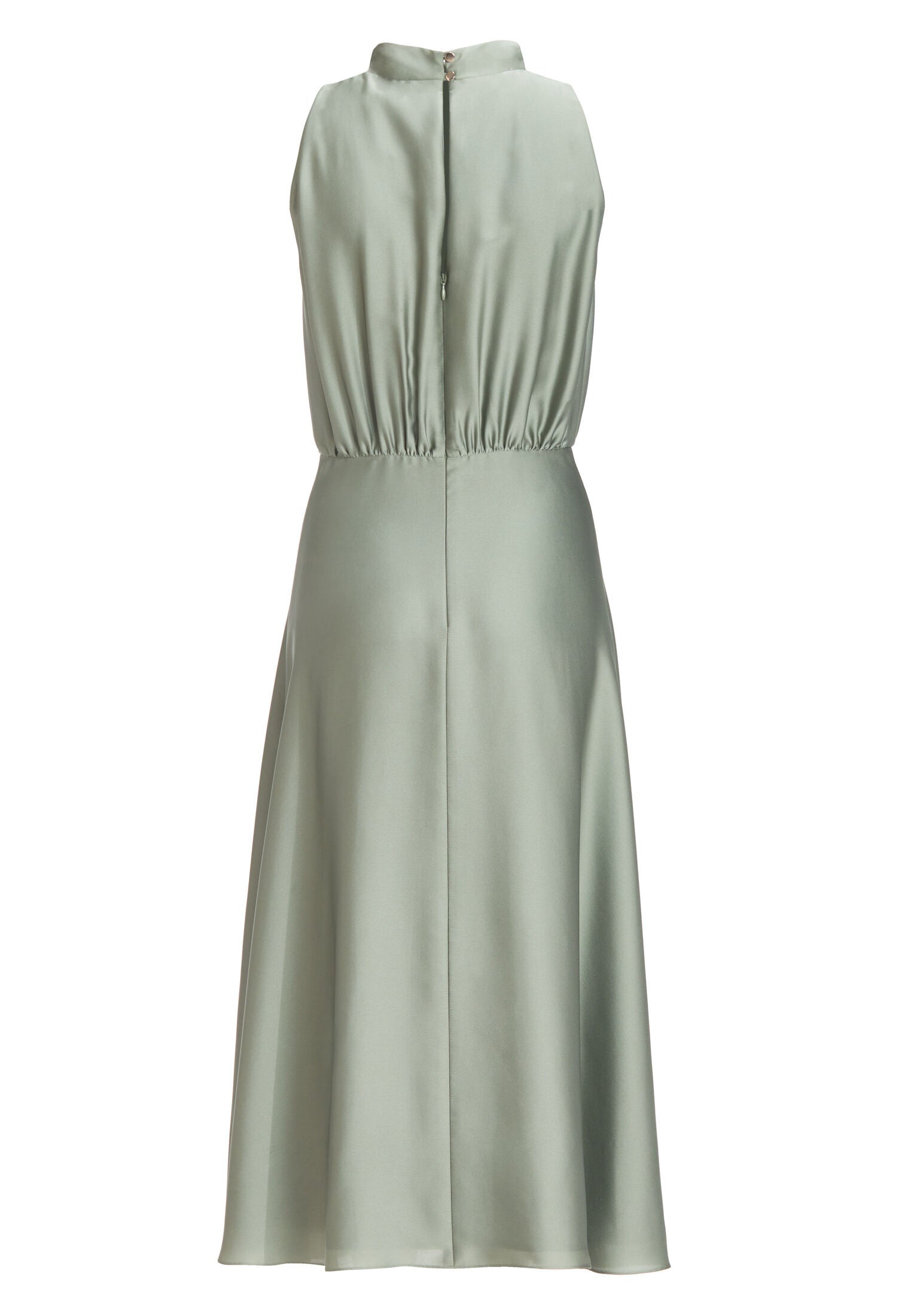 Midi Kleid aus nachhaltigem Satin mit Drapierung am Kragen