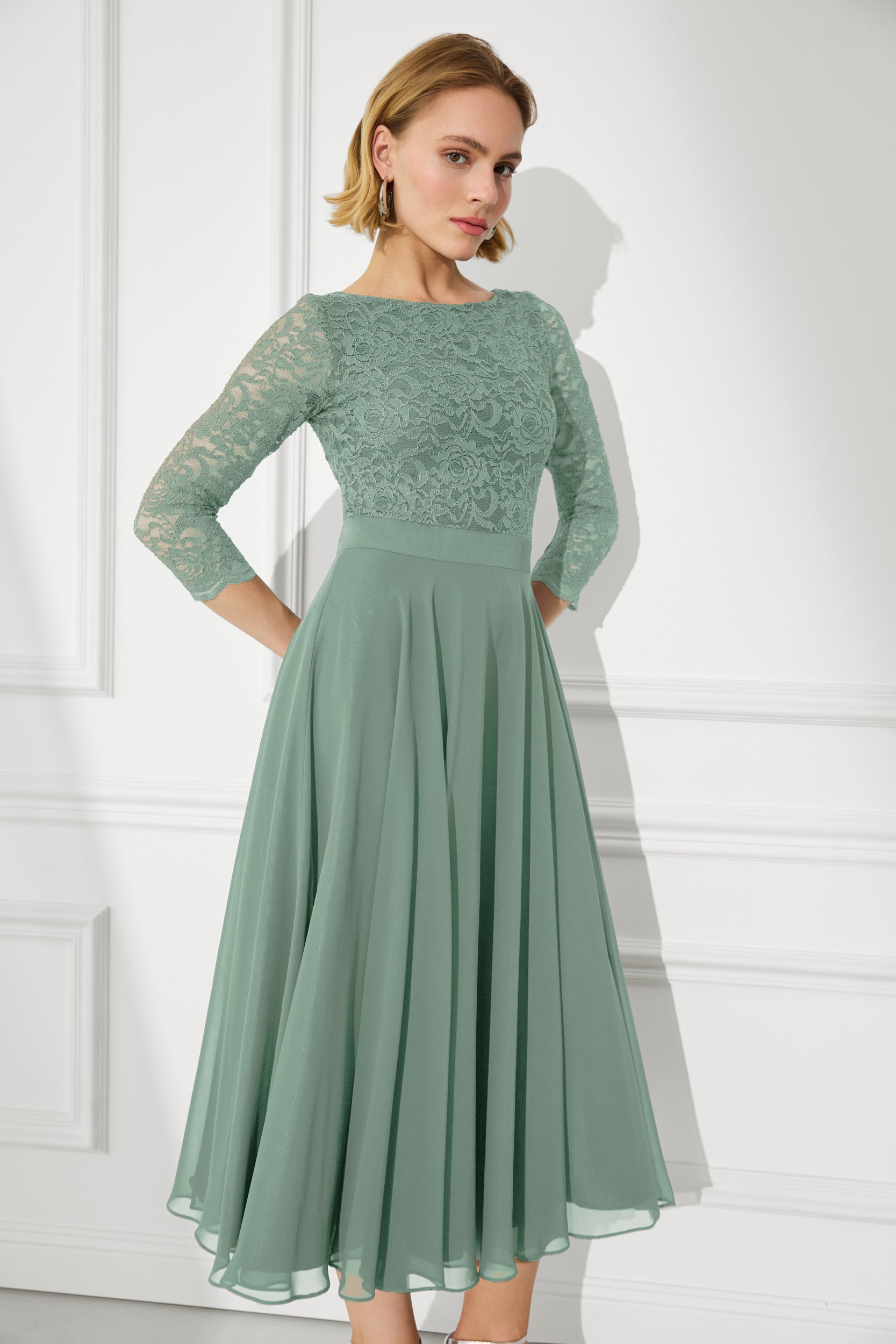 swing cocktail dress with sleeves Amazon.com: Off Shoulder Swing Midi Dress for Women 3/4 Sleeve Straight Neck Lace Patchwork Chiffon Dress Evening Cocktail Dress Navy : Clothing, Shoes & Jewelry