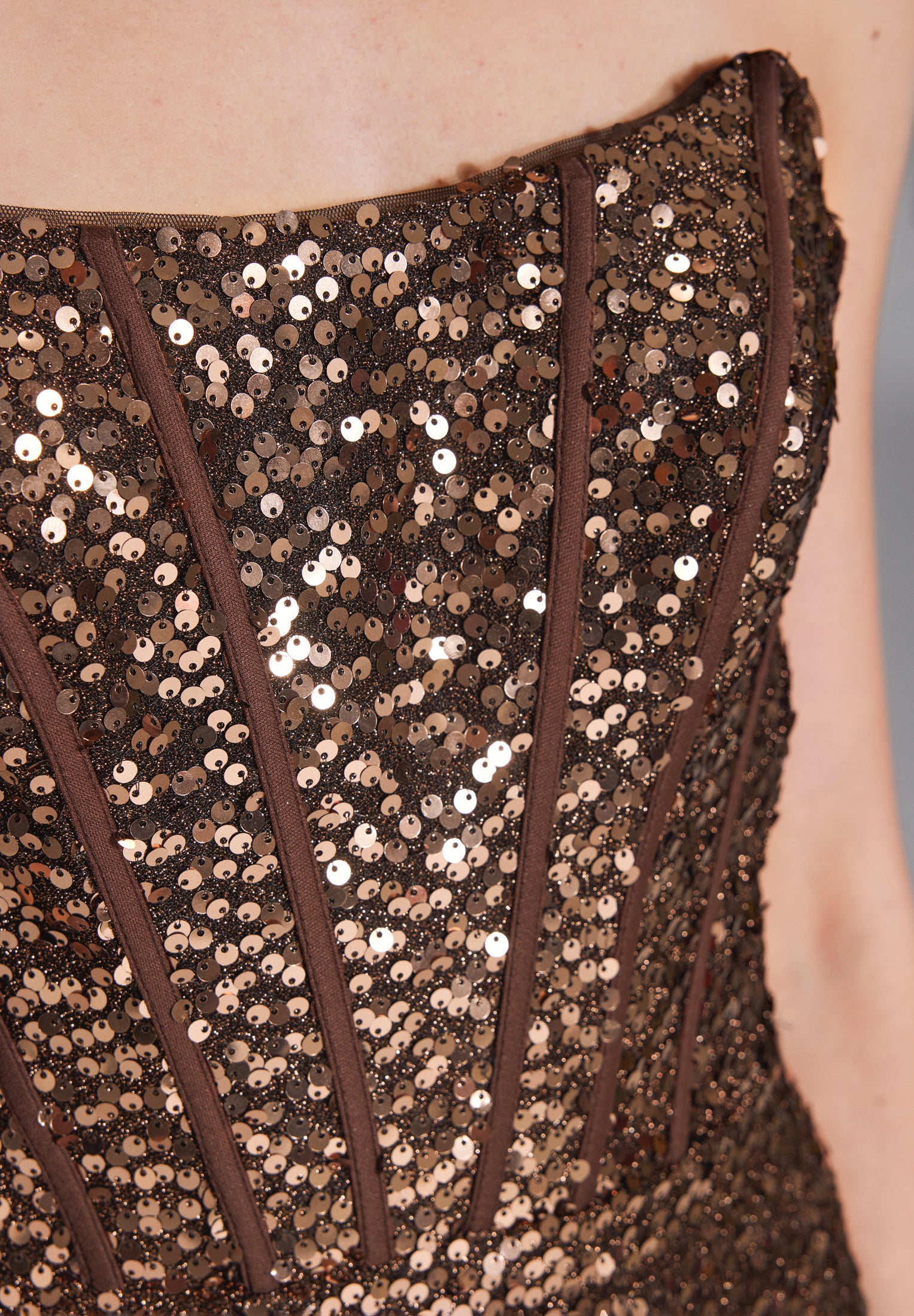 Paillettenkleid mit Corsagentop