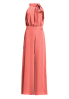 Jumpsuit mit Schluppe aus gehämmertem Satin