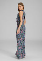 Jumpsuit mit Schluppe aus floral bedrucktem Viscose Material