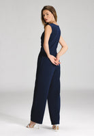 Jumpsuit aus Crepe Jersey mit Drapierung