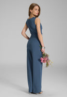 Jumpsuit aus Crepe Jersey mit Drapierung