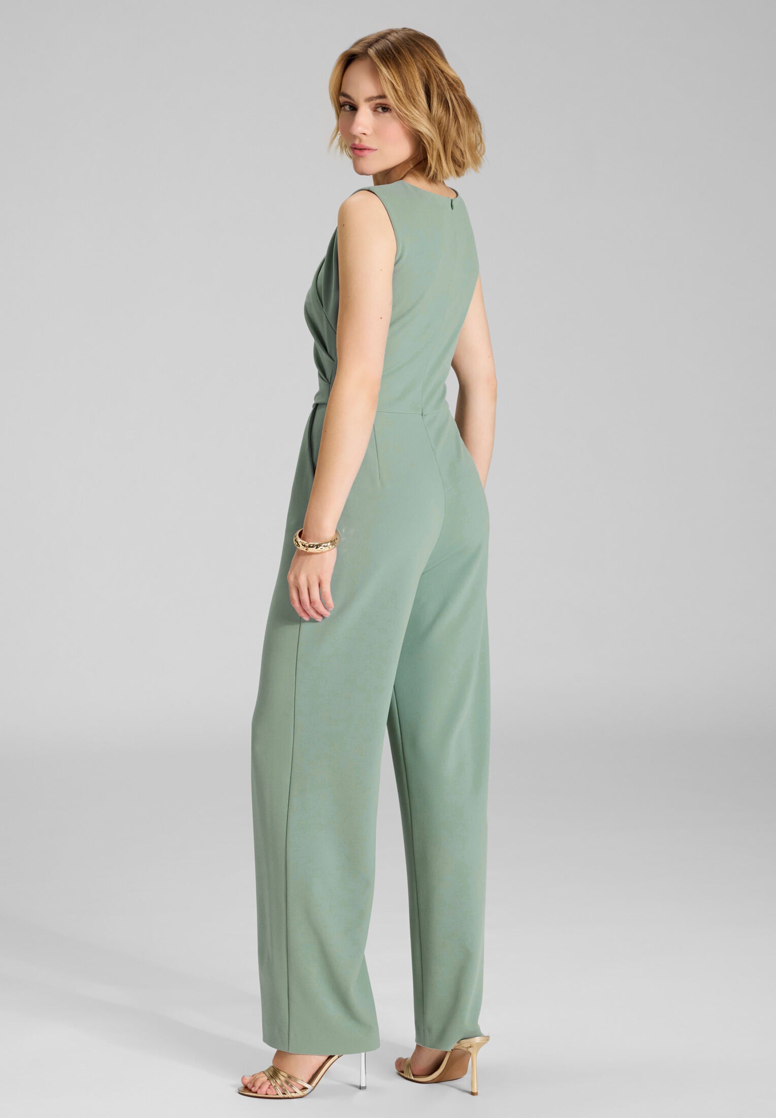 Jumpsuit aus Crepe Jersey mit Drapierung