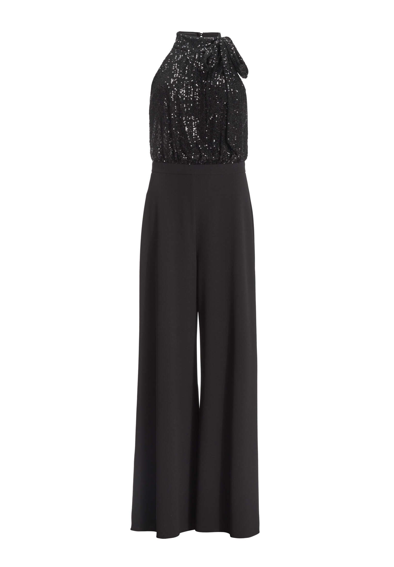 Ärmelloser Jumpsuit mit Schluppenblusen Top aus elastischer Paillette