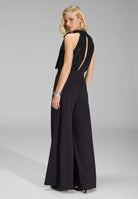 Ärmelloser Jumpsuit mit Schluppenblusen Top aus elastischer Paillette