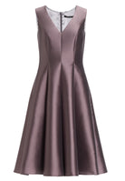 Midi langes Cocktailkleid aus Twill mit Godets