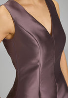 Midi langes Cocktailkleid aus Twill mit Godets