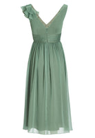 Cocktailkleid aus Crinkle Chiffon mit Volant Detail an der Schulter