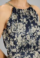 Maxikleid aus floral bedrucktem Satin mit Zierträger
