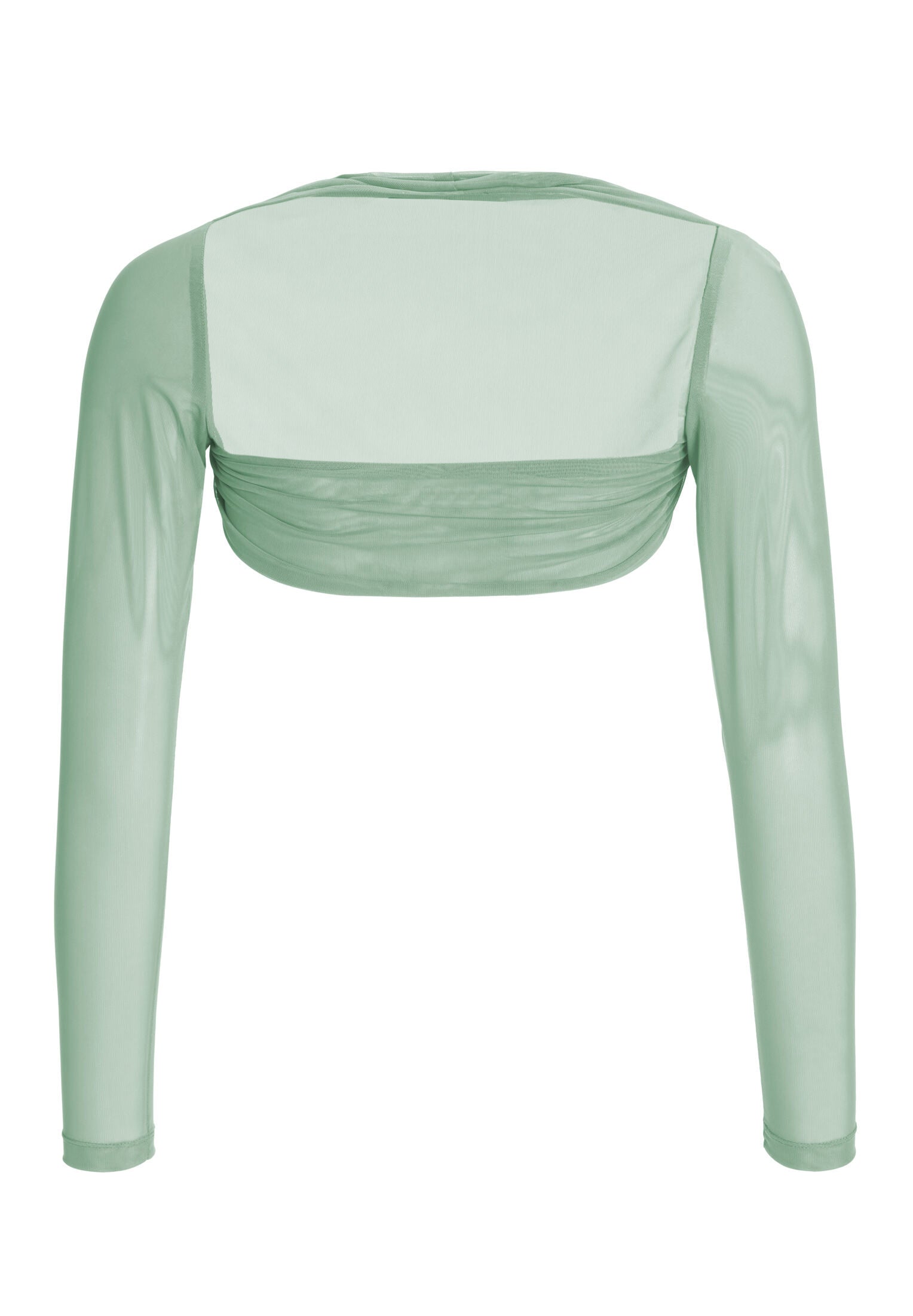 Bolero aus Mesh mit Raffblende