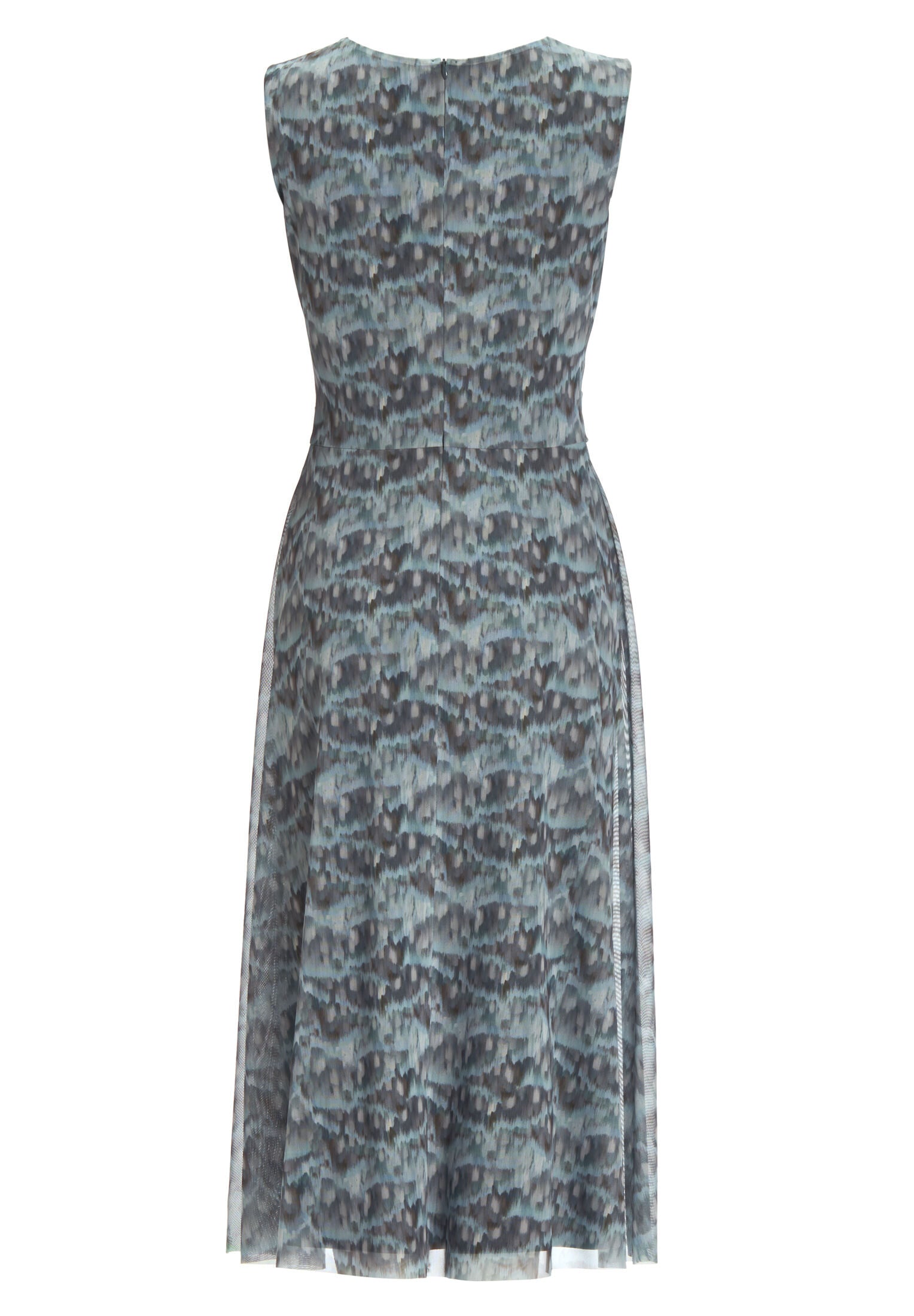 Midi Kleid aus weichem Mesh mit abstraktem Animal Print