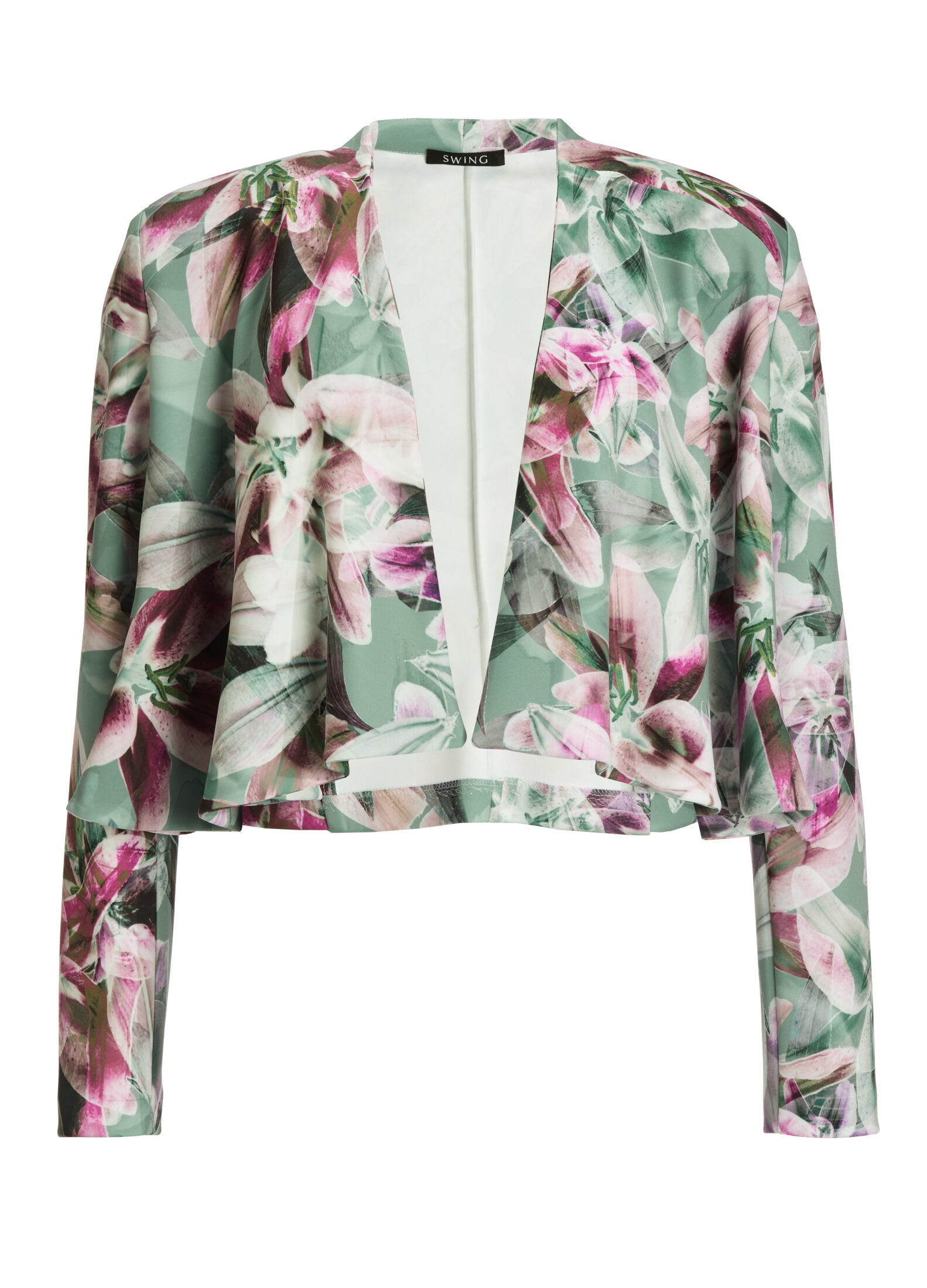 Bedruckter Scuba Blazer mit Wasserfall Kante