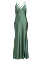 Abendkleid mit Knotendetail am Rücken aus Jersey Satin