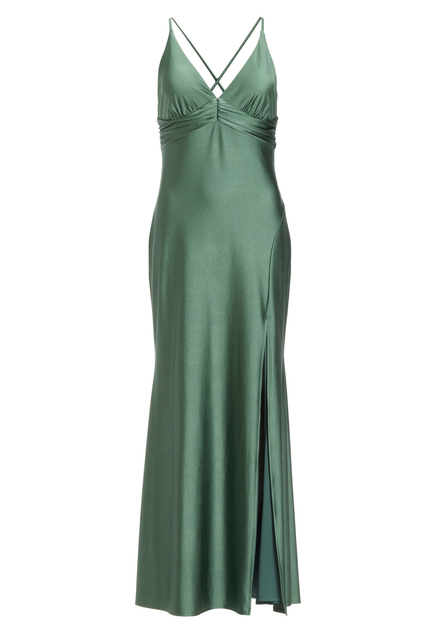 Abendkleid mit Knotendetail am Rücken aus Jersey Satin