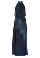 Abendkleid mit blusigem Top aus floral bedrucktem Chiffon