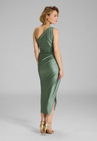 Midi Kleid One Shoulder aus Jersey Satin