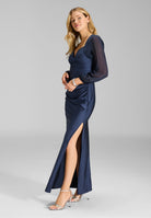 Chiffon Bolero mit blusigem Ärmel navy