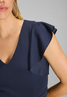 Jumpsuit aus Crepe Jersey mit Volant Ärmeln