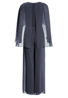 Jumpsuit aus Crinkle Chiffon mit angeschnittenem Cape