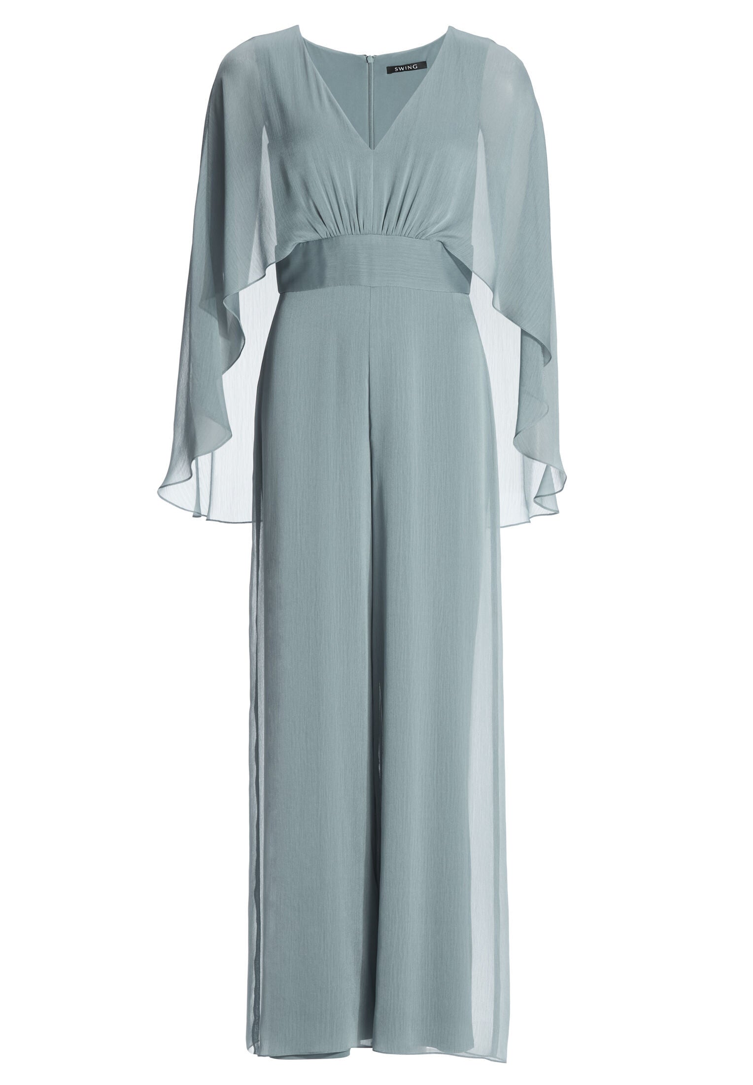 Jumpsuit aus Crinkle Chiffon mit angeschnittenem Cape