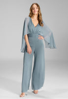 Jumpsuit aus Crinkle Chiffon mit angeschnittenem Cape
