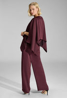 Stola-Top aus Satin mit seitlichen Schlitzen